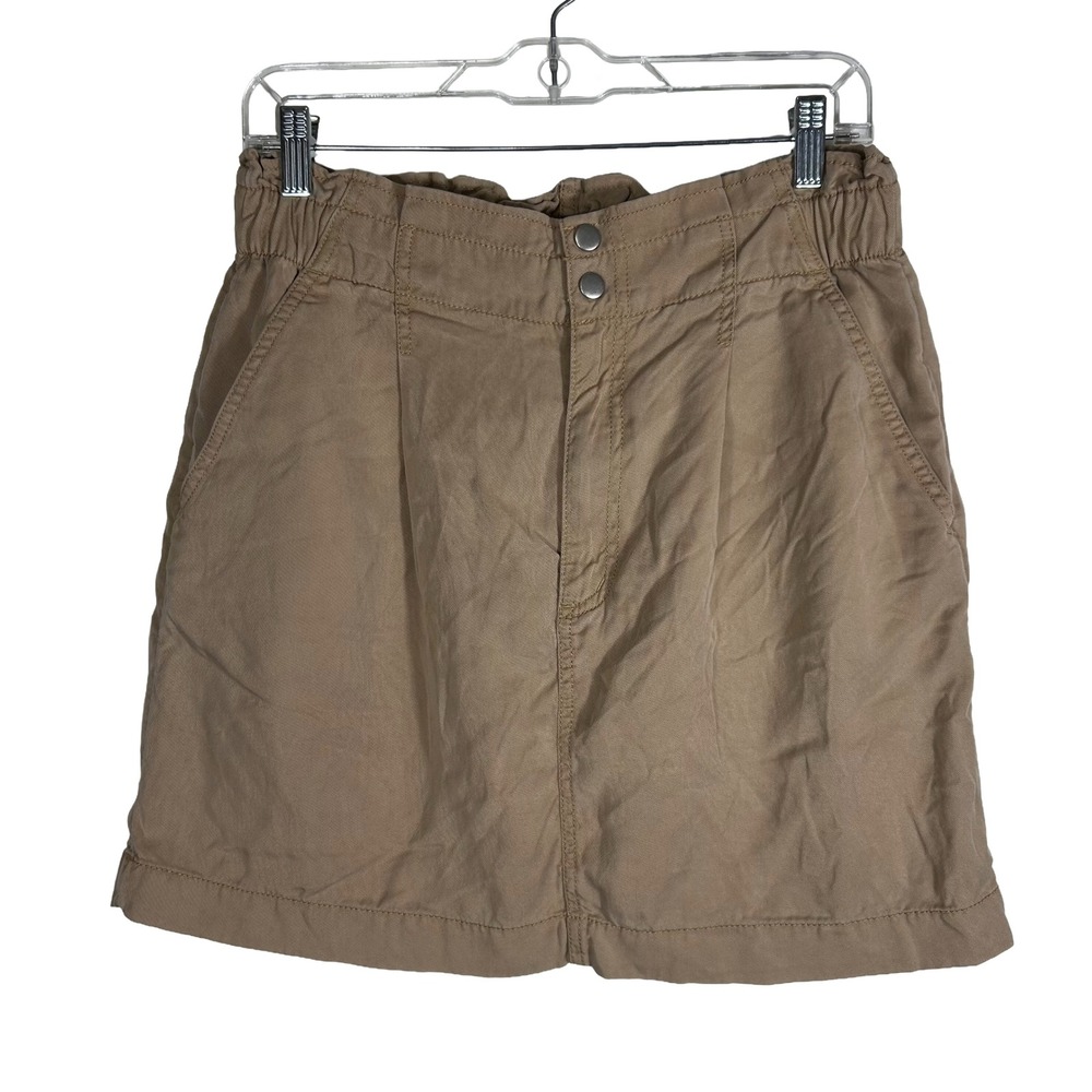 Loft Womens Tan Khaki Lyocell Utility‎ Paperbag Mini Skirt Size 6 RN140923